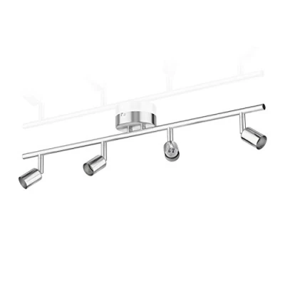 Afbeelding van ledscom.de Plafondlamp LUNARA, 4 vlammen, roestvrij staal, mat, x GU10 max. 25 W, plafondspot, plafondlamp, zwenkbaar, spot, multi vlam,