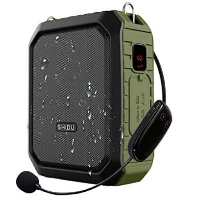 Afbeelding van SHIDU draadloze spraakversterker Bluetooth luidspreker 18W waterdicht draagbaar geluidssysteem met UHF microfoon headset voor klaslokaal stemversterker Toeristische gids