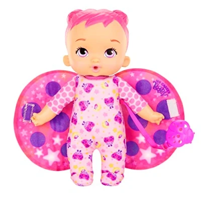 Afbeelding van Mattel My Garden baby Mijn eerste lieveheersbeestje roze babypop met deken en fopspeen cadeau + 3 jaar (HPD09)