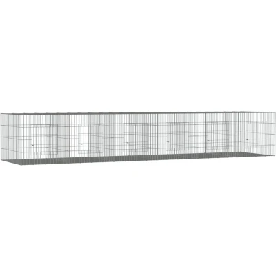 Afbeelding van vidaXL Konijnenkooi met 6 panelen 327x79x54 cm gegalvaniseerd ijzer