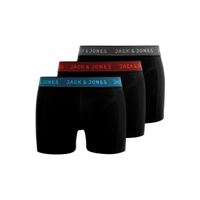 Afbeelding van Jack &amp; Jones Junior Jacwaistband JR 3 PACK Onderbroeken voor kinderen, Maat: 128, Asphalt/hawaiian ocean/fiery red