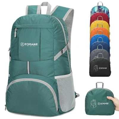 Afbeelding van ZOMAKE rugzak van 35 liter, opvouwbaar, licht, voor wandelen, opvouwbare dagrugzak dames en heren, sport outdoor