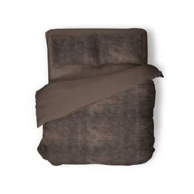 Afbeelding van Eleganzzz Dekbedovertrek flanel fleece Brown 240x200/220cm 100% Lits Jumeaux dekbedovertrekken