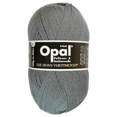 Afbeelding van Frida&#039;s Wollhaus Opal 9936 sokkengaren, effen, 4 laags, 100 g, wol voor breikousen zonder vilt, 35 kleuren (9936, rook)