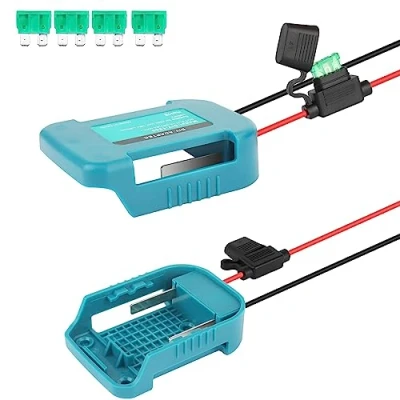 Afbeelding van Power Wheel Adapter voor Makita 18 V lithiumbatterij, met zekering, schakelaar en 14 gauge kabel, stroomomvormer doe het zelf Ride On Truck, RC Toys, Robotica, 2 stuks