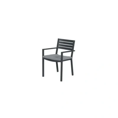 Afbeelding van Oklahoma dining fauteuil carbon black/mid grey Aluminium Garden Impressions
