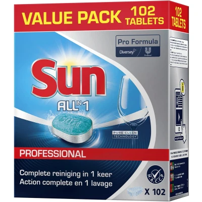 Afbeelding van 2x Sun Professional Vaatwastabletten All in 1 Pro Formula 102 stuks