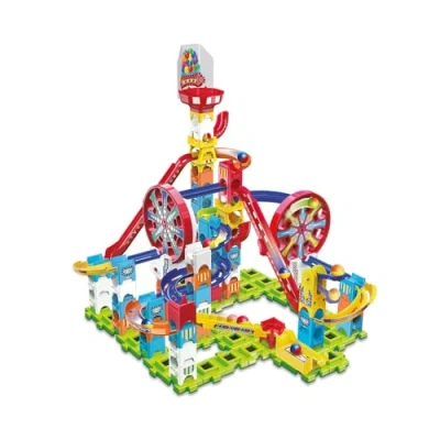 Afbeelding van VTech Marble Rush, elektronisch kogelcircuit Adventure Park Challenge L300E, bouwspel, 96 delen, 10 ballen, cadeau voor kinderen vanaf 4 jaar inhoud in het Frans