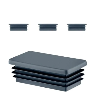 Afbeelding van EMFA 4 stuks lamellenstoppen voor rechthoekige buizen 60 x 30 mm antraciet
