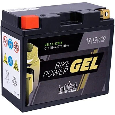 Afbeelding van Intact Motorfietsaccu gel 12V 10Ah (GT12B 4/51299) compatibel met: LI 12 12B 4 YT12BBS 51001 51015 CT12L B 512901019 YT12B BS 0092M 60190 M6019 00972512P1