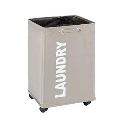 Afbeelding van WENKO Wasmand Quadro grijs beige Inhoud: 79 l, Polyester, 40 x 60 33 cm, Taupe