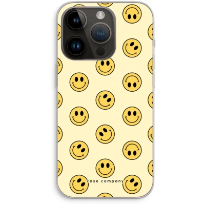 Afbeelding van Case Company® hoesje geschikt voor iPhone 14 Pro Smiley N2 Soft Cover Telefoonhoesje Bescherming aan alle Kanten en Schermrand