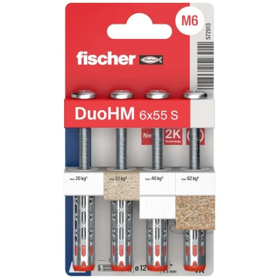 Afbeelding van Fischer DuoHM 6x55 S PH PZ Hollewandplug 55 mm 572913 4 stuk(s)