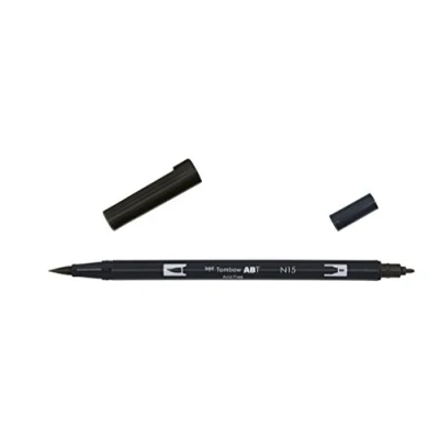 Afbeelding van Tombow ABT N15 1P penseelstift met twee punten, zwart