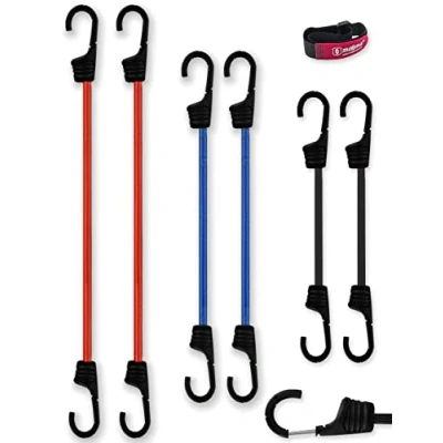 Afbeelding van Magma Set van 6 elastische transportspanners voor auto, motorfiets, fiets, camping, fietsendragers, aanhangers, luifels en dekzeilen (2 x (30 cm, 45 60 cm)