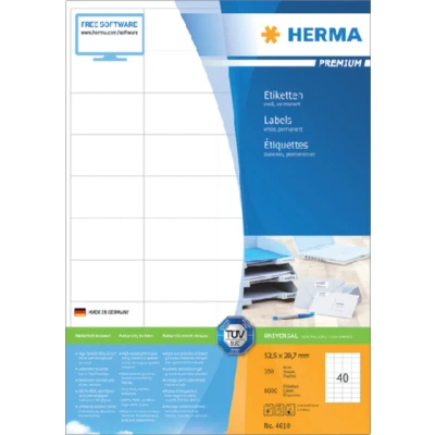 Afbeelding van Etiket HERMA 4610 52.5x29.7mm premium wit 8000stuks