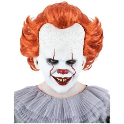 Afbeelding van Smiffys 81028 Chapter Two, Pennywise herenmasker, wit en rood, één maat