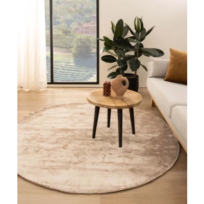 Afbeelding van Viscose Tapijt/Vloerkleed Rond Pearl Beige 160 Cm