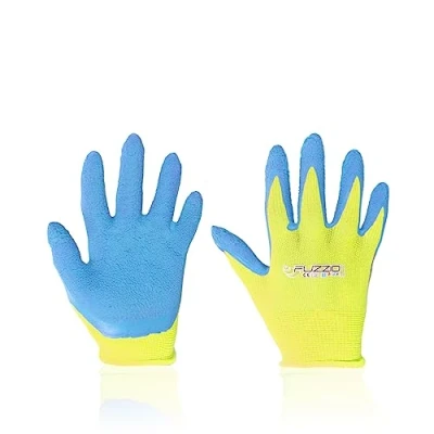 Afbeelding van FUZZIO Latex werkhandschoenen voor kinderen van 2 tot 3 en 4 6 jaar, groen