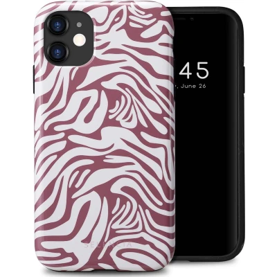 Afbeelding van Selencia Hoesje Geschikt voor iPhone 11 Vivid Backcover Trippy Swirl Dark Rose