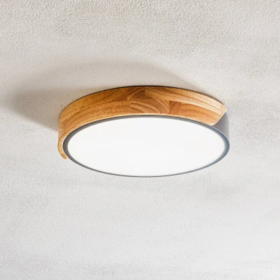 Afbeelding van LED plafondlamp Borneo met houten frame