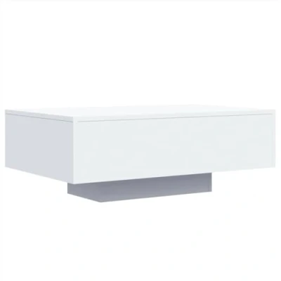 Image de vidaXL Table basse avec lumières LED blanc 85x55x31 cm836609