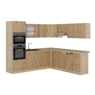 Afbeelding van Vicco Cuisine d&#039;angle R Line Chêne artisanal/chêne Goldkraft 237 x 247 cm AP
