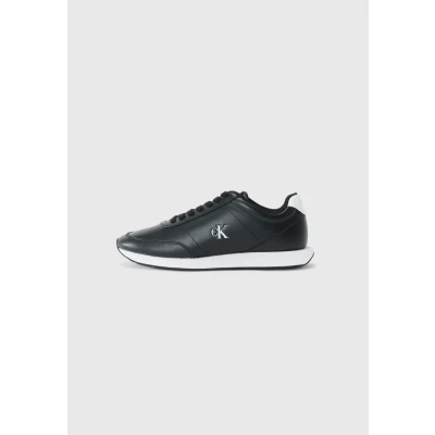 Afbeelding van Calvin Klein Jeans Retro Runner Sneakers laag, Heren, Maat: 40, Black/bright white Leer