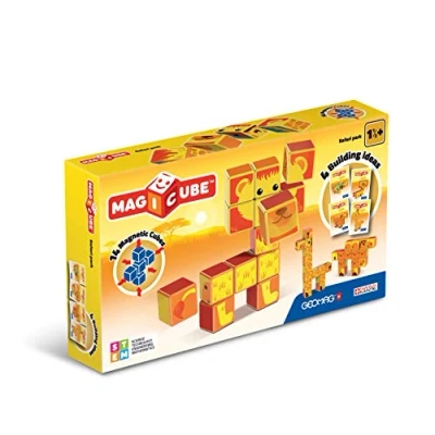 Afbeelding van Geomag 135 Safari Park 14 Magnetische Dobbelstenen, Constructiespeelgoed