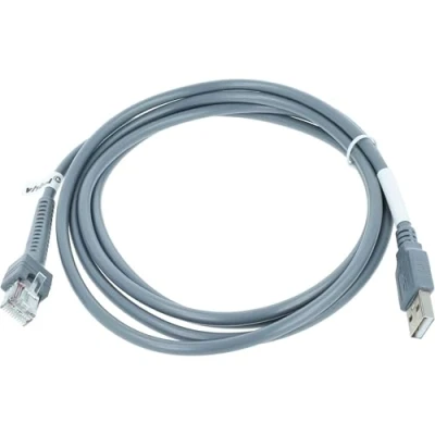 Afbeelding van vhbw USB 2.0 mannelijke naar RJ45 datakabel compatibel met Datalogic QuickScan QBT2430, QBT2131 Barcodescanner, 3 m, grijs