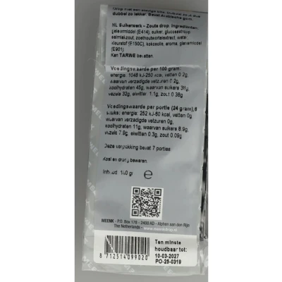 Afbeelding van Meenk Dubbelzoute Drop 180 gr 7 zakjes