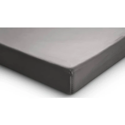 Afbeelding van Topper Hoeslaken Satijn Grijs 90 x 220 cm Primaviera Deluxe 200 Geschikt Voor Matrassen Tot 15 Hoog Ga naar Dekbed Discounter.nl