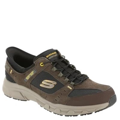 Afbeelding van Skechers Slip ins heren wandelschoenen cat. A Bruin Extra comfort Memory Foam Maat 41
