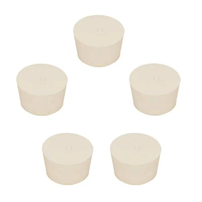 Afbeelding van stonylab Rubberen stoppers, 5 verpakkingen 11# 47 mm x 56 34 voor laboratoriumafdichtingen met taps toelopende afdichting, wit