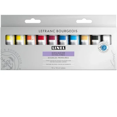 Afbeelding van Lefranc &amp; Bourgeois Linel Gouache Extra Fine Primary Colors Set 10x14ml