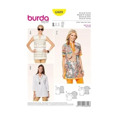 Afbeelding van Burda B6809 patroon blouse en tuniek, 34 46