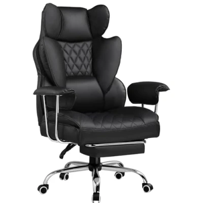 Afbeelding van GTPLAYER Ergonomische gamingstoel, kantelbare bureaustoel met voetensteun, gamerstoel, verstelbare rugleuning voor werk en spel (zwart)