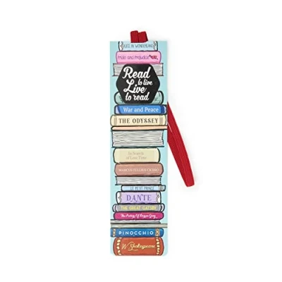 Afbeelding van Legami SE0166, bladwijzer met elastiek, 4,7 x 17,5 cm, van FSC gecertificeerd papier, lees naar live, houdt bord en boek gesloten