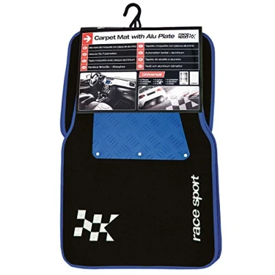 Afbeelding van Race Sport Automattenset Competition Uni Alu Zwart/blauw 4 delig
