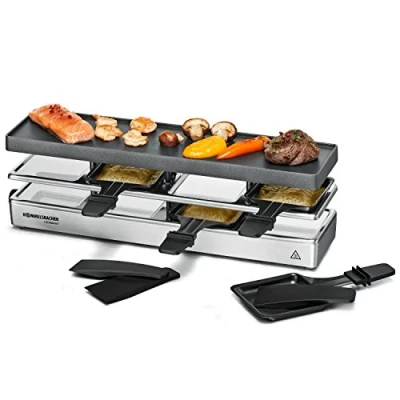 Afbeelding van Rommelsbacher Rc 800 Raclette Grill Fun For 4, met Xylan Plus Antiaanbaklaag, 795 W, Zilver