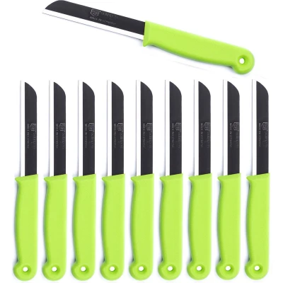 Afbeelding van Solingen Schilmesje RVS Glad 18,5 cm met &quot;Blade Cover&quot; Groen 500 Stuks