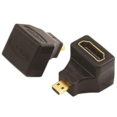 Afbeelding van PremiumCord Kphdma 24 HDMI A naar Micro bus op 90 graden gehoekt voor Full HD 1080p 3D kleur zwart vergulde contacten
