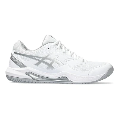 Afbeelding van Asics Geldedicate 8 Tennisschoenen voor alle ondergronden, Dames, Maat: 44, White/pure silver Kunststof/ textiel