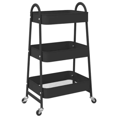 Afbeelding van Opbergtrolley 3 laags 42x41,5x77 cm staal zwart