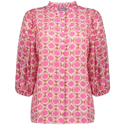 Afbeelding van Geisha Blouse Allover Print Pink S