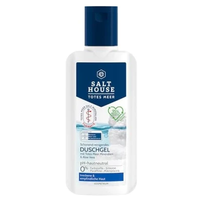 Afbeelding van SALTHOUSE® Dode Zee Therapie douchegel voedt de huid voorkomt uitdroging, rijk aan minerale zouten, met aloë vera, huidtolerantie dermatologisch getest (250 ml)