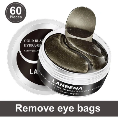 Afbeelding van LANBENA Collageen Oogmasker Black Pearl Oog Masker Patch Oogrimpels En Donkere Kringen Wegwerken Anti Age 60 Stuks (30 Paar)