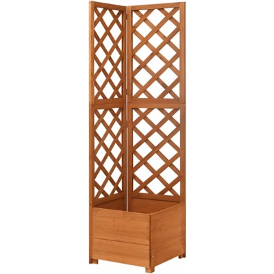 Afbeelding van Latwerkplantenbak hoekmodel 40x40x150 cm massief vurenhout