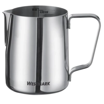Afbeelding van Westmark Brasilia 24772260 melkkannetje, volume 220 ml, schaalverdeling, voor het opschuimen van melk, druppelvrije schenktuit, roestvrij staal, Brasilia, zilver