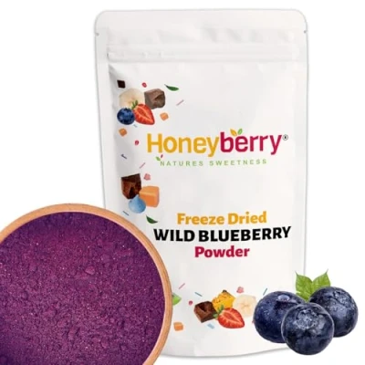 Image de Poudre de Myrtille Sauvage Lyophilisée 250g Fruits Lyophilisés en pour Pâtisserie, Smoothies et Yaourts Bleuets Sauvages Naturelle, Sans Additifs